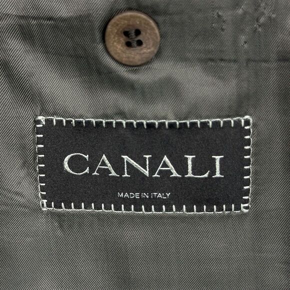 Canali Cashmere Wool Blend Sport Coat Mens 46L Brown Blazer Made in Italy - Picture 9 of 14